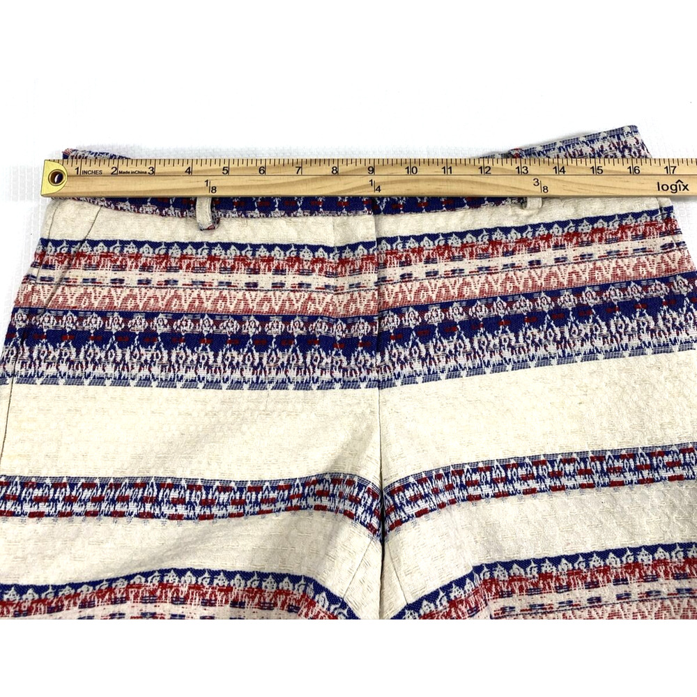 Katherine Barclay Woven Shorts Womens Size 8 Blue Red Beige Boho Festival Hippie - Picture 5 of 7